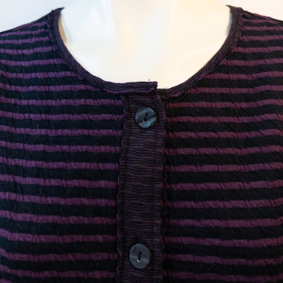 Habitat Womens Size Small Cardigan Blue Purple Stripe Round Neck Long Sleeve Top - Picture 5 of 10